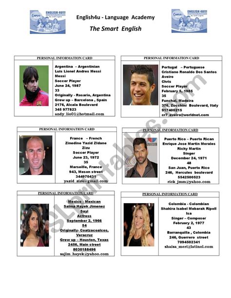 Celebrity's Personal Details