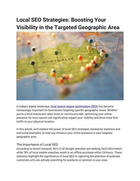 Implement Effective Local SEO Tactics to Target Specific Geographic Areas