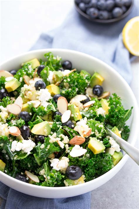 Superfood Salad: Kale, Quinoa, and Blueberries with Balsamic Dressing