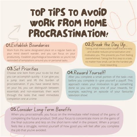 Take Regular Breaks and Avoid Procrastination
