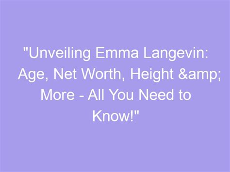Unveiling Emma Jane's Height, Figure, and Fitness Journey